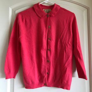 Pink Cashmere Button-up Sweater